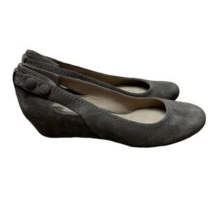 Franco Sarto Suede Leather Olive Green Slip On Flats with Hidden Wedge Shoes 8